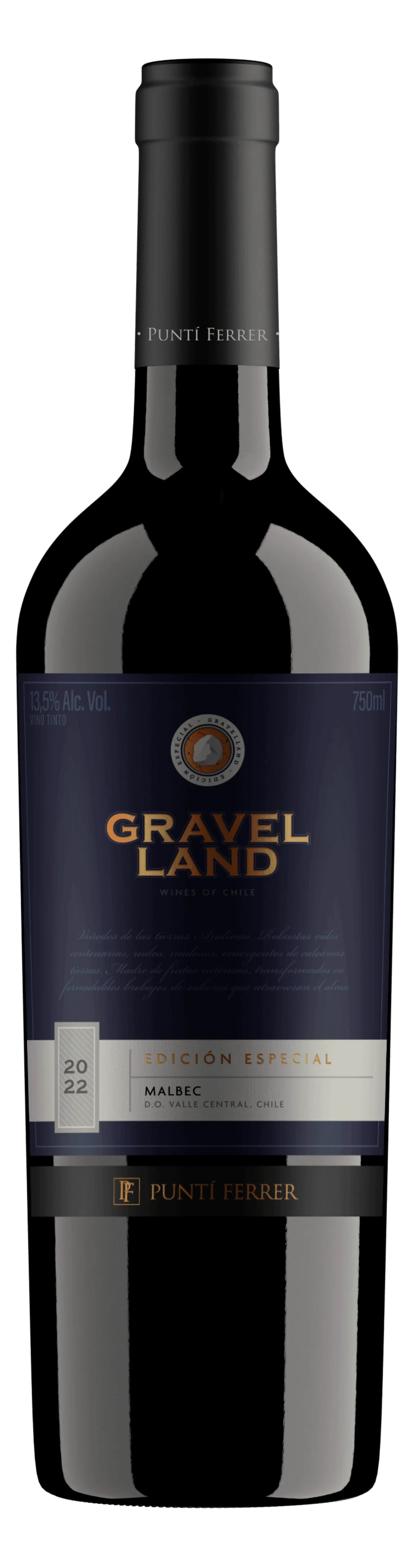 Vino Tinto Chileno Gravelland Edición Especial Valle Central Malbec - Wine.com.mx